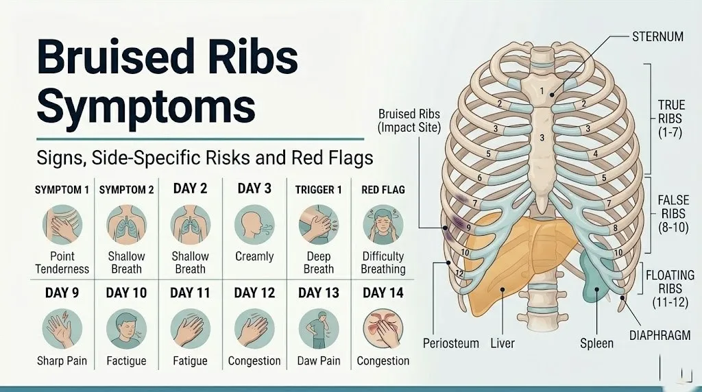 Bruised ribs symptoms
