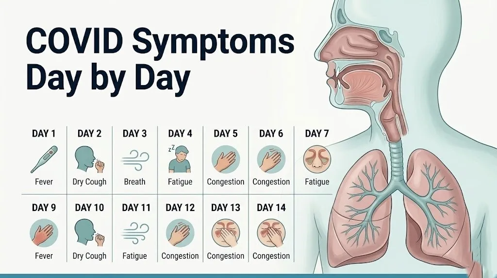 COVID symptoms day by day