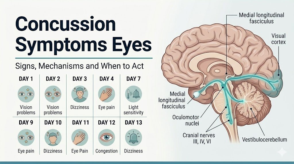 Concussion symptoms eyes