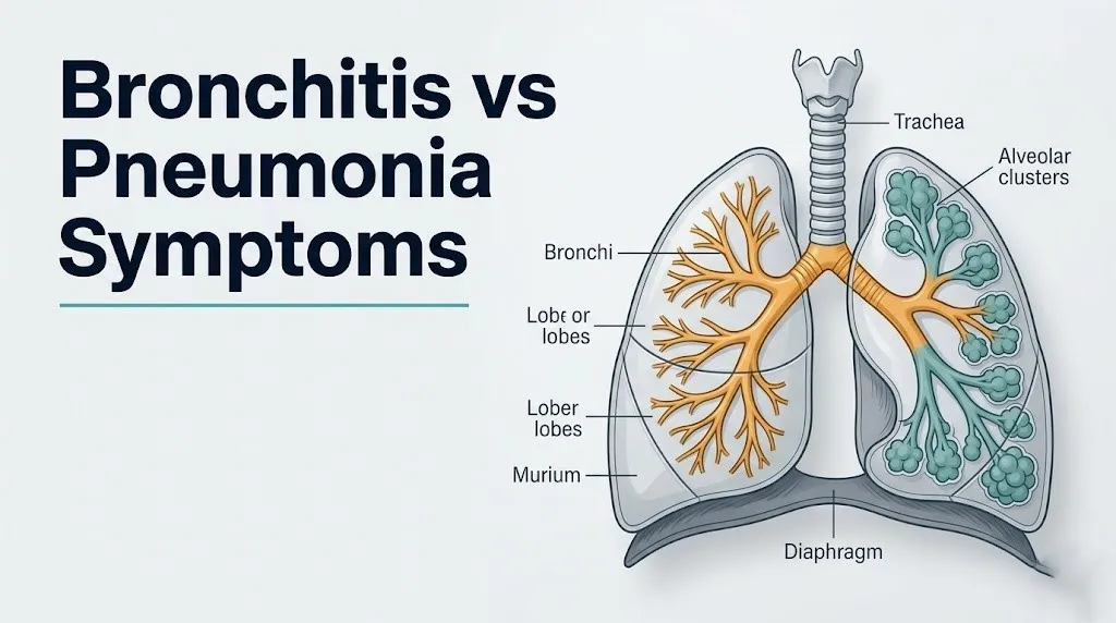 bronchitis vs pneumonia symptoms