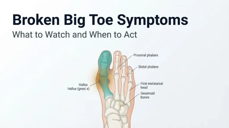 Broken big toe symptoms