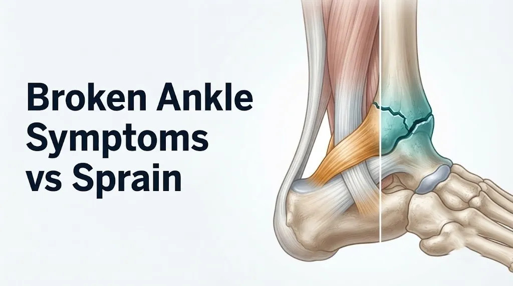broken ankle symptoms vs sprain